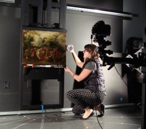 Student in the photo lab