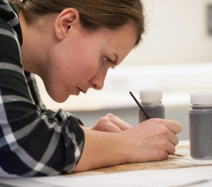 Student working in the Paper Lab