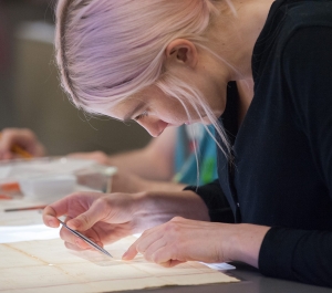 Student working in the Paper Lab